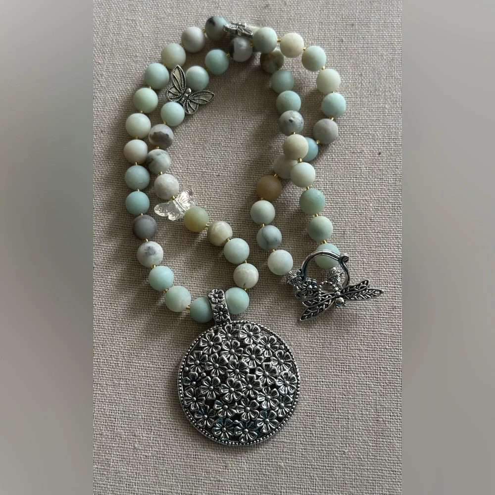 26-1/2 inch Amazonite bead necklace NWOT - Picture 7 of 13